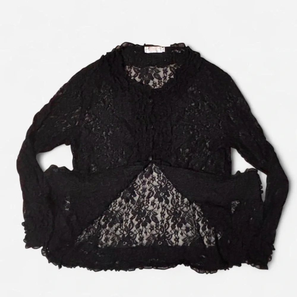 Gothic Ruffle Lace Top - Picture 2 of 5